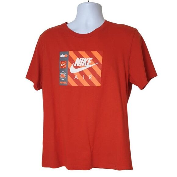 Nike Air Mens Just Do It Tee Orange LG Retro 90s Air Max 9 Classic Sporty Swoosh - Picture 1 of 4